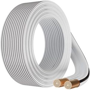 FEDUS 16 Gauge/AWG Speaker Wire Oxygen-Free Copper 2 Conductors Audio Speaker Cable for Car Speakers Stereos, Subwoofer, Home Theater Speakers, HiFi Surround Sound (20 METER, WHITE+BLACK)