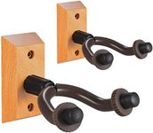 CC CAIHONG Guitar Wall Mount Hanger Real Hardwood 2 Pack Guitar Hanger Wall Hook Holder Stand Display with Screws - Easy to Install - Fits All Size Guitars, Bass, Mandolin, Banjo, Ukulele