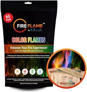 FireFlame Fire Color Changing Packets - Magic Color Fire Flames - 60 Pack of Fire Color Packets - for Outdoor Fire Pit, Fireplace, Bonfire, Campfire, Camping Accessories Colored Fire for Kids & Adults