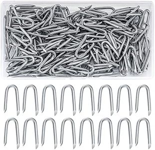 TOOINKCV 300 Unidades de Grapas en U, Clavos de Acero, Clavos de Tipo U, Grapas para Vallas, Clavos de alambre de Valla, Grapas U para Vallas, Clavos de fijación Galvanizados para Redes, Vallas