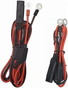 2-Pin Quick Disconnect Plug SAE Battery Extension Cable to Ring Terminal Wiring Harness (Ring Terminal + Ring Terminal)