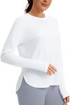 Women's Sun Shirt UPF 50+ Sun Protection Chothing Lightweight SPF Shirts Long Sleeve Outdoor Hiking Shirts White XXL