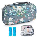 YOUSHARES Insulin Travel Cooler Case with 2 TSA Travel Ice Packs Insulin Pen Case Diabetes Bag for Insulin Syringe Needle,Ozempic, EpiPen, Diabetic Supply and Medication Insulated (Grey Camellia)