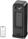 FLANUR Space Heater for Indoor Use, 1500W Portable Electric Heater with Thermostat, WiFi and APP Control, Overheat & Tip-Over Protection, 12H Timer, 4 Modes, 36dB Heater for Office Bedroom Home, Black