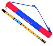 Sarfuddin Flutes A Natural Base 23 Inches Right Hand Bamboo Flute Bansuri Tuned 440hz Carry Bag