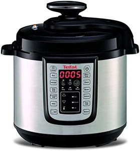 Tefal All-in-One 25-in-1 Electric Pressure Cooker, Multi Cooker, Slow Cooker, Steam, Reheat, Stew, Bake, Browning, 25 programs, Recipe Book Included, 6 Litres, Black/Stainless Steel, CY505E40