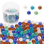 ShellKingdom Glass Marbles, 100 Pcs Colorful Cat Eyes Glass Marbles for Kids for Toy/Game/Play/Fish/Plant Decoration