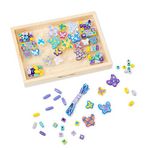 Melissa & Doug Butterfly Friends Bead Set, Arts & Crafts, Handy Wooden Tray, 120 Beads and 5 Colored Cords