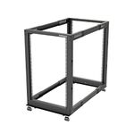 StarTech.com 4-Post 18U Mobile Open Frame Server Rack, 19in Network Rack with Wheels, Rolling Rack for Computer/AV/Data/IT Equipment - Casters, Leveling Feet or Floor Mounting (4POSTRACK18U)