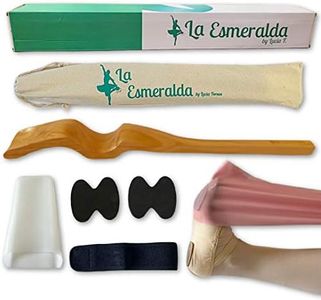 Ballet Professional Wooden pine foot Stretchers set for Dancers, Elastic Stretch Band, Two pads, leg strap, carry bag and gift box. (Wooden wood color Foot Stretcher set with carry bag and gift Box)