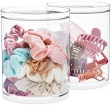 STORi Bella 2-piece Stackable Clear Tall Plastic Container Set | Round Vanity Storage Organizers with Lids for Hair Accessories & Beauty Supplies | Made in USA