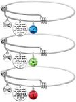 LINKY Set Of 3 Best Friends Forever Bangle Bracelet (White Friends)