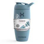 Promixx Pursuit Shaker Bottle Insulated Stainless Steel Water Bottle and Blender Cup, 550ml, Ocean Calm Blue