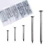 OMOTOOL Hardware Steel Nail Assortment Kit (220 pcs), Galvanized Concrete Nails for Hanging Pictures and Woodworking, 5 Size Assortment