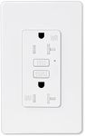 KCMYTONER Slim GFCI Outlet 20 Amp,White GFCI Outlet Weather Resistant,GFCI Thin Outlets Receptacle with LED Indicator,125 Volt,ETL Certified,Wallplate and Screws Included,White 1PK