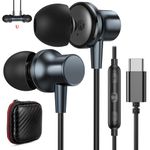 USB C Headphones for iPhone 16 15 Pro iPad Air Pixel 9 8 7,COOYA Type C Wired Earbuds+Mic Stereo Earphones Noise Canceling Magnetic in-Ear Headset for Samsung S24 Ultra S23 S22 A35 A54 for Oneplus 12