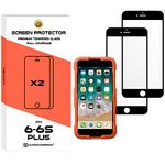 ultrapower100 Shatterproof Screen Protector Compatible for iPhone 6 Plus/6S Plus Full Coverage Premium Tempered Glass Film 2 Pack Anti-Shatter Black