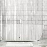 mDesign Waterproof, Heavy Duty Premium Quality 10-Guage Vinyl Shower Curtain Liner for Bathroom Shower and Bathtub - 72" x 72" - Clear