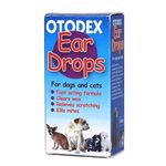 PetLife Otodex Cat and Dog Ear Drops - kills mites removes wax 14ml