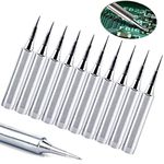 QISF 10Pcs Soldering Tips Replacement Solder Iron Tips Kit (900M-T-B 900M-T-I Lead-Free) for Hakko, Radio Shack, TENMA, ATTEN, Quick, Aoyue, Yihua Soldering Station