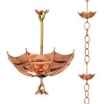 Good Directions 486P-8 Rain Chain, 8-1/2 Feet Long, Extra Large Umbrellas, 100% Pure Copper