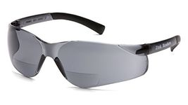 Pyramex S2520R25 Ztek Safety Glasses 2.5 Bifocal Reader Gray Lens Gray Frame ANSI Z87+