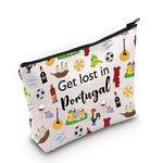 Portugal Travel Gift Get Lost in Portugal Makeup Zipper Pouch for Portugal Traveler Gift Welcome to Portugal Gift (Portugal bag)