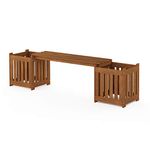 FURINNO FG19455 Tioman Hardwood Outdoor Lifestyle Flowerbox with Bench, Natural