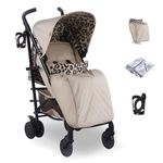 My Babiie MB51 Dani Dyer Leopard Lightweight Stroller, Sturdy & Protective, Lightweight Frame, Comfort, Manoeuvrability, Suitable from Birth to Maximum 22kg, with Cup Holder, Rain Cover and Footmuff