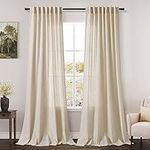 Tan Beige Linen Curtains 90 inch Le