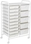 Honey Can Do 15-Drawer Metal Rolling Storage Cart, White CRT-09106 White