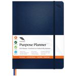 Roterunner Hardcover Purpose Planner Notebook B5 7.5 x 9.8 Undated Daily Planner 2024-2025 Daily Weekly and Monthly Productivity Planner Life Planner ADHD Planner for Adults Self Care Journal