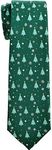 Retreez Christmas Tree and Snowflakes Pattern Woven Microfiber Boy's Tie - 8-10 years - Green