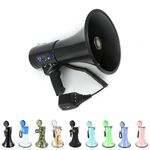 Roar of Lion Bullhorn Megaphone with Siren & Volume Control/Recorder - Waterproof 25W Reliable and Consistent Performance, 240-sec Voice Recording with Maximum Range 1312Yards, (Black)