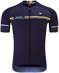 Santic Cycling Jerseys for Mens Cycling Jersey Short Sleeves Cycling Tops Bike Jersey Stretchable with Pockets Navy EU M