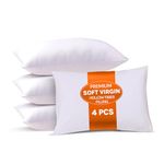 Oliver Bedding Soft Poly Cotton Hotel Pillows 4 Pack, Designed For Ultimate Luxury Sleep Experience with Hypoallergenic and Dust Mite Resistance, Premium Quality Hotel Pillow (4)