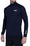 TCA Men's Winter Run Half-Zip Long Sleeve Running ReflectiveTraining Workout Outdoor Athletic Top - Night Sky, XL