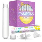 GoPong Tampon Flasks 12 Pack (18 oz Total) - Hidden Alcohol Travel Flasks for Women - Secret Liquor Containers for Nightclubs, Festivals, Cruises, and Sports Events – Includes Funnel & Spout