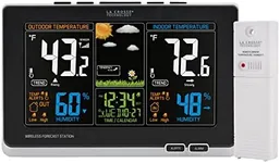 La Crosse Technology 308-1414B Wireless Atomic Digital Color Forecast Station with Alerts, Black