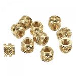 sourcing map knurled Insert Nuts, 120Pcs M3 x 4mm L x 5mm OD 3D Printing Brass Nuts Female Threaded Inserts Brass Heat Set Insert Embedment Nut