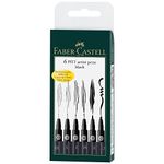 Faber Castell : Pitt Artist Pen : India Ink : Black : Set of 6 (XS,S,F,M,B,C)