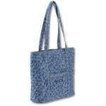 Bella Taylor Large Tote | Lightweight Quilted Fabric Tote Bags for Women, Navy Floral, Large