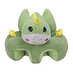 YJZQ Cute Baby Sofa Sit Support Cushion Cartoon Baby Learning Sit Chair Filled With Cotton Toddler Infant Soft Cotton Seat Sofa for 3-24 Months Baby, Dinosaur