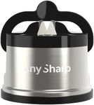 AnySharp Pro Metal World's Best Knife Sharpener with Suction, Brushed Metal