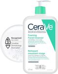 CeraVe FOAMING Face Wash, Gentle Face Cleanser for Men & Women with Hyaluronic Acid, Niacinamide, Ceramides. Makeup Remover for oily skin, won’t clog pores. Non-Comedogenic, Sensitive Skin, 473ML