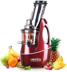 Hestia Nutri-Max Cold Press Slow Juicer, 240 W motor | Patented Auger technology for 3x more juice | 3 Strainers for Juices, Sorbets, Nut Milk, etc | Longest warranty, easy usage | Red Wine