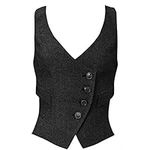 Women's Suit Vest Tweed Formal Work Wear Slim Fit Waistcoat Fully Lined