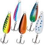 THKFISH Fishing Lures Fishing Spoons Fishing Bait Trout Lures Bass Lures Fishing Spoons Lures 1/8oz-5pcs