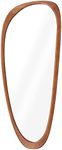 Navaris Pebble Wall Mirror - 60 x 24.5 cm - Wooden Asymmetrical Mirror - Trendy Funky Abstract Design - Aesthetic Home Decor - Beechwood Frame