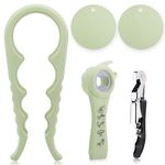 ASTOFLI 5 Pack Bottle Opener Jar Opener For Weak Hands, Arthritic Hands, Seniors With 2 Pcs Silicone Rubber Jar Opener Gripper Pad, Easy Twist Jar Opener Tool Beer Lid Opener For Jars And Bottles